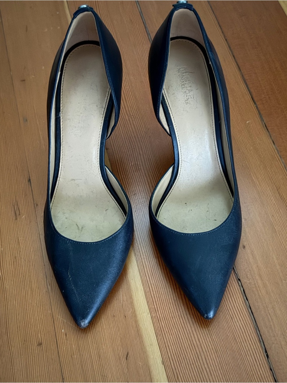 Michael Kors Navy Pointed-Toe D'Orsay Pumps